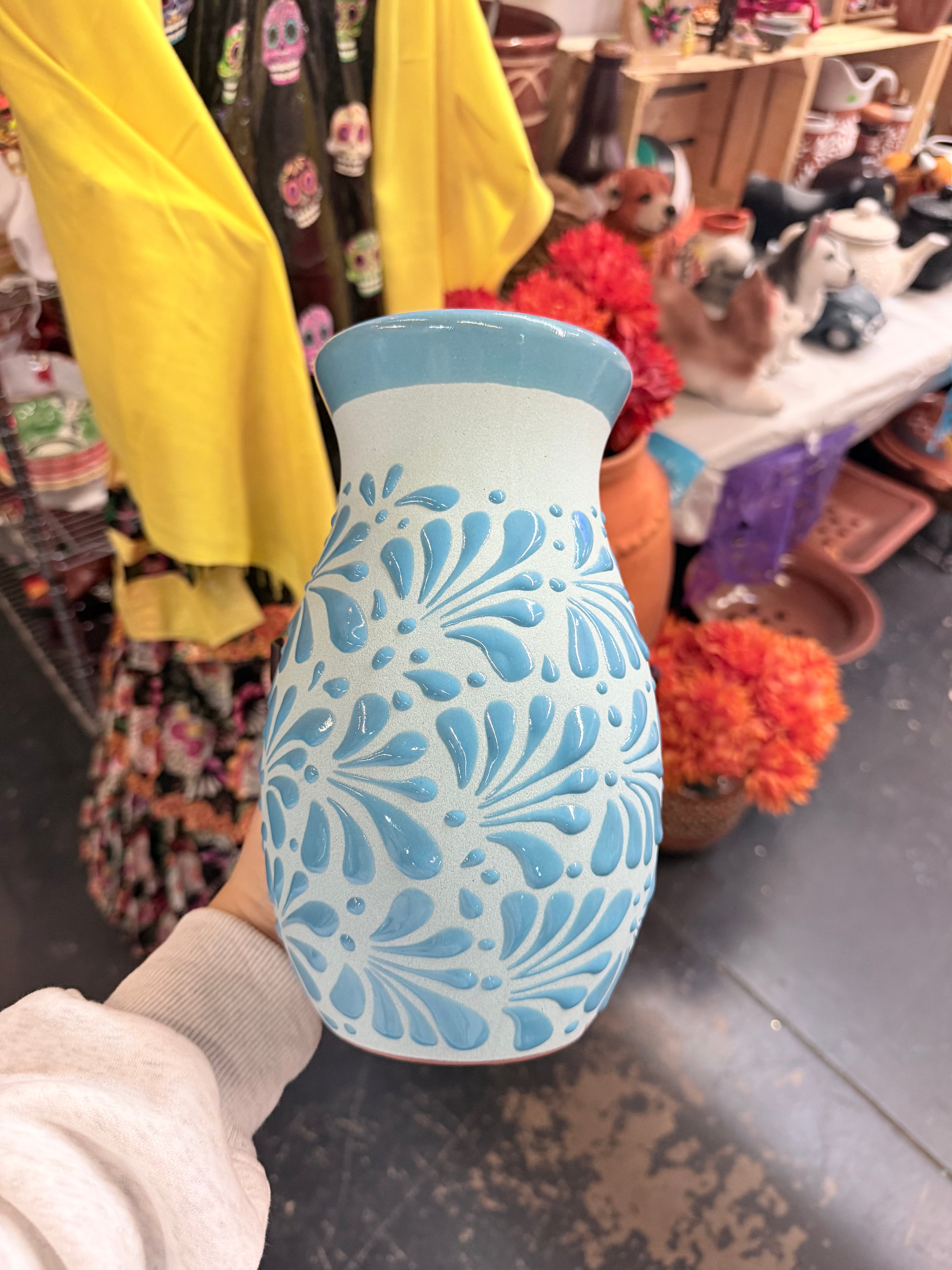 Florero Azul Engobe
