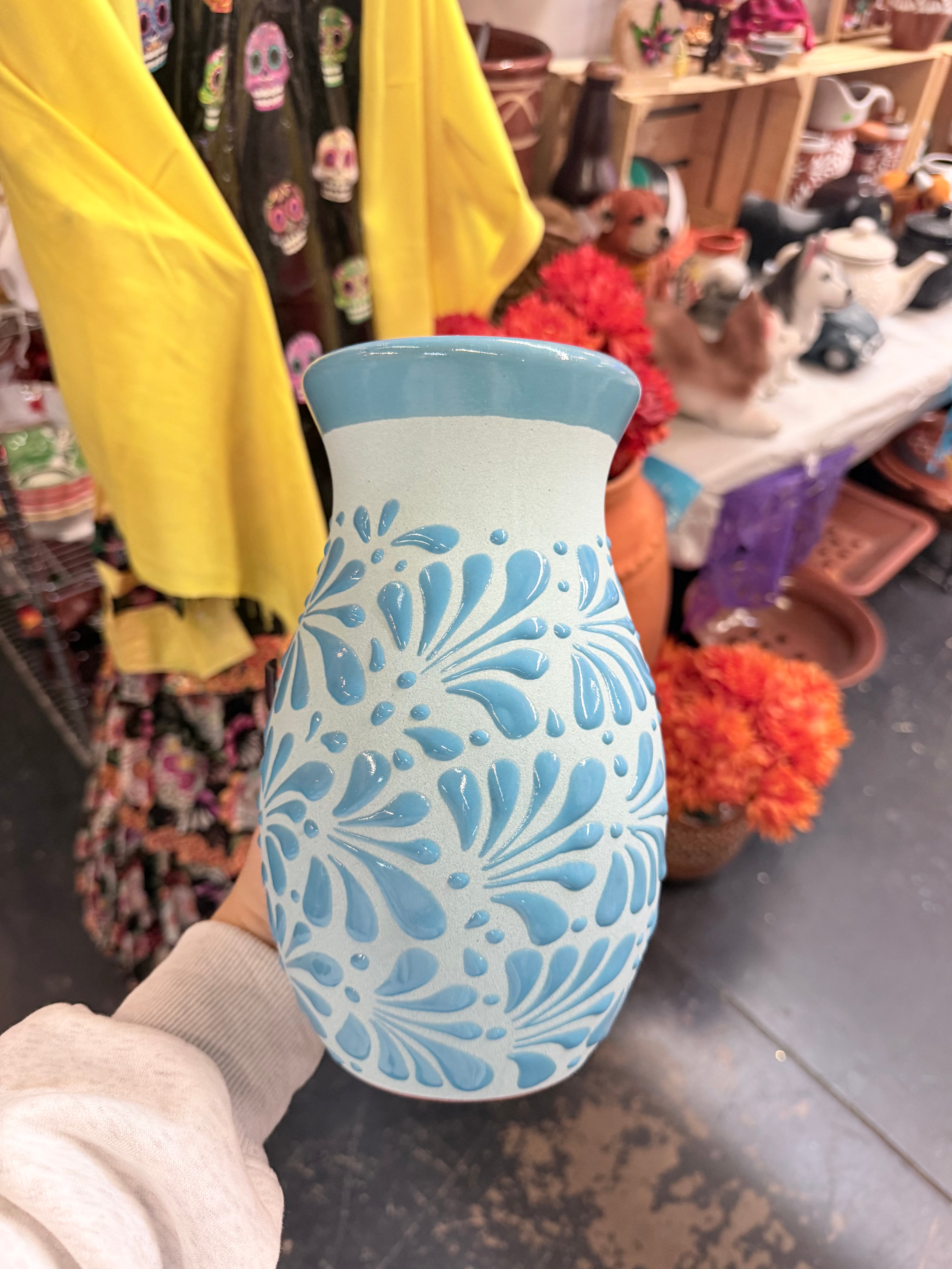 Florero Azul Engobe
